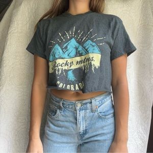 Rocky Mountains Colorado cropped t-shirt